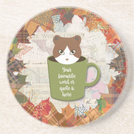 Herfst Break Cat Sandstone Drink Zandsteen Onderzetter