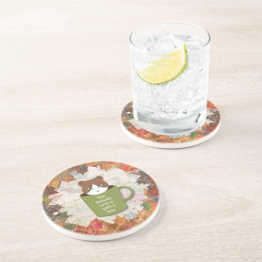 Herfst Break Cat Sandstone Drink Zandsteen Onderzetter (Zijkant)