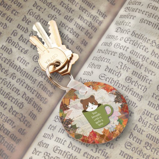 Herfst Break Cat Sleutelhanger