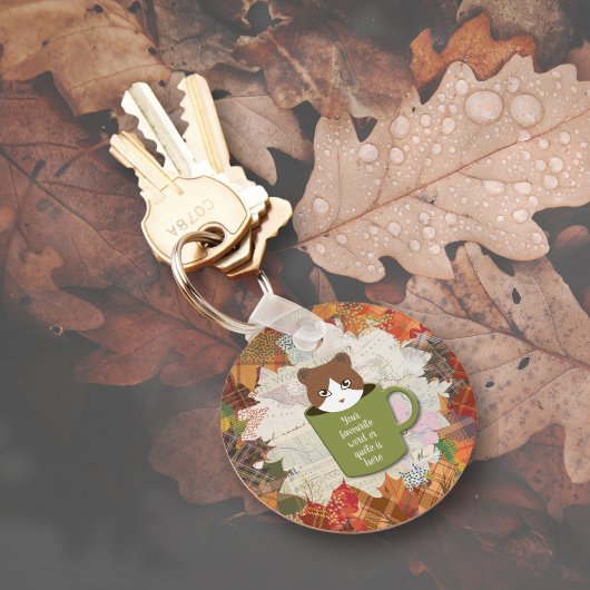 Herfst Break Cat Sleutelhanger