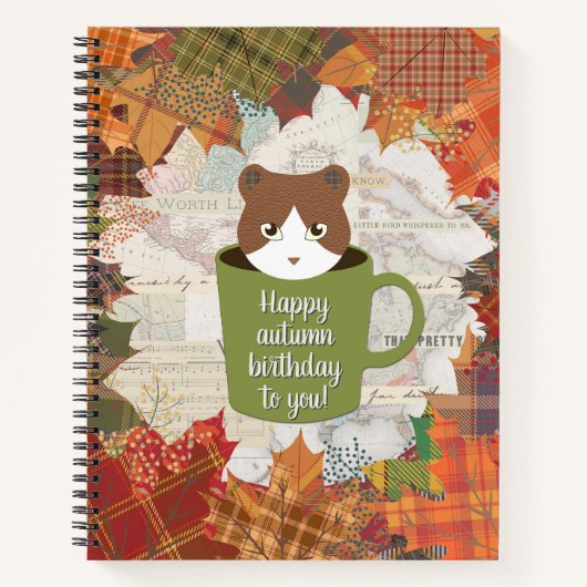 Herfst break cat spinal notitieboek (Voorkant)