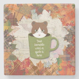 Herfst Break Cat Stenen Onderzetter