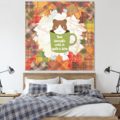 Herfst Break Cat Stretched Canvas Print (Insitu (Slaapkamer))