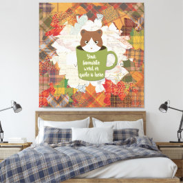 Herfst Break Cat Stretched Canvas Print