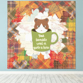 Herfst Break Cat Stretched Canvas Print (Insitu (Houten vloer))