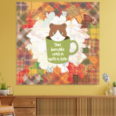 Herfst Break Cat Stretched Canvas Print (Insitu (Woonkamer))