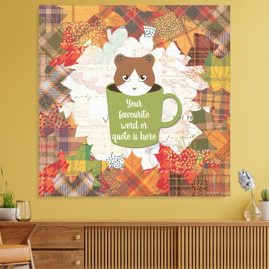 Herfst Break Cat Stretched Canvas Print (Insitu (Woonkamer))