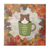 Herfst Break Cat Tegeltje (Voorkant)
