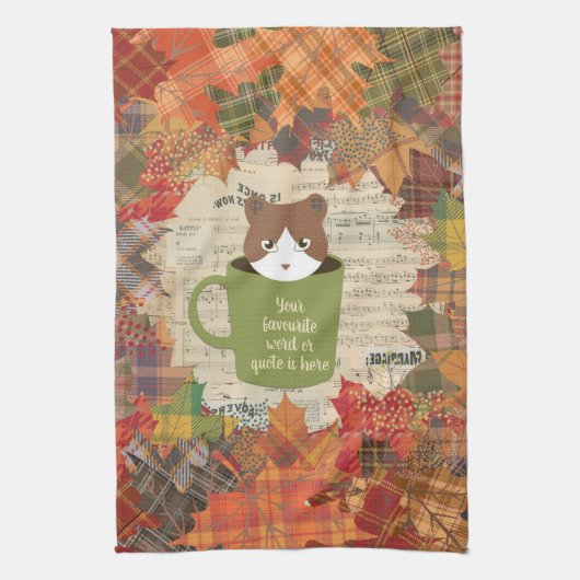 Herfst Break Cat Theedoek (Verticaal)