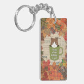 Herfst Break Kat Acryl Sleutelhanger (Voorkant Links)