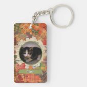 Herfst Break Kat Acryl Sleutelhanger (achterkant)