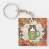 Herfst Break Kat Acryl Sleutelhanger (voorkant)