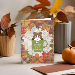 Herfst Break Kat Gevouwen Dank u Kaart