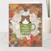 Herfst Break Kat Gevouwen Dank u Kaart (Voorkant)