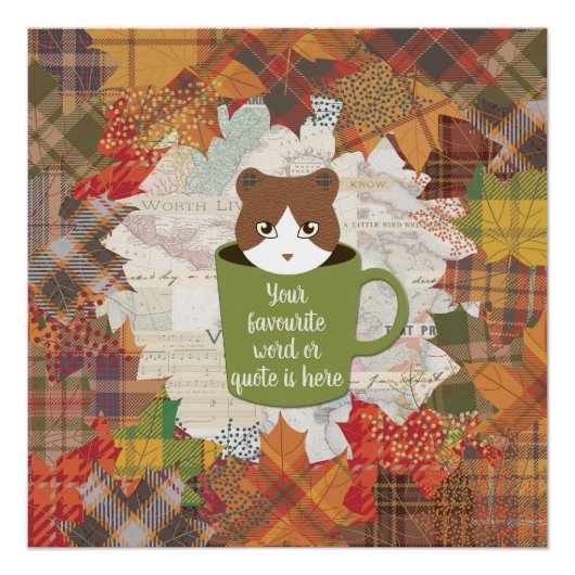 Herfst Break Kat Glanzend Poster (Voorkant)