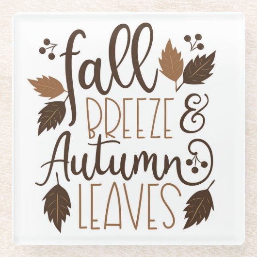 Herfst Breeze Autumn Leaves Glazen Onderzetter (Voorkant)