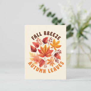 Herfst Breeze, Autumn Leaves – grillige Herfst geb Briefkaart