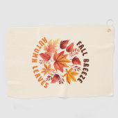 Herfst Breeze, Autumn Leaves – grillige Herfst geb Golfhanddoek (Horizontaal)
