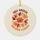 Herfst Breeze, Autumn Leaves – grillige Herfst geb Keramisch Ornament (Voorkant)