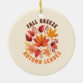 Herfst Breeze, Autumn Leaves – grillige Herfst geb Keramisch Ornament (Achterkant)