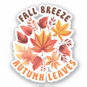 Herfst Breeze, Autumn Leaves – grillige Herfst geb Sticker