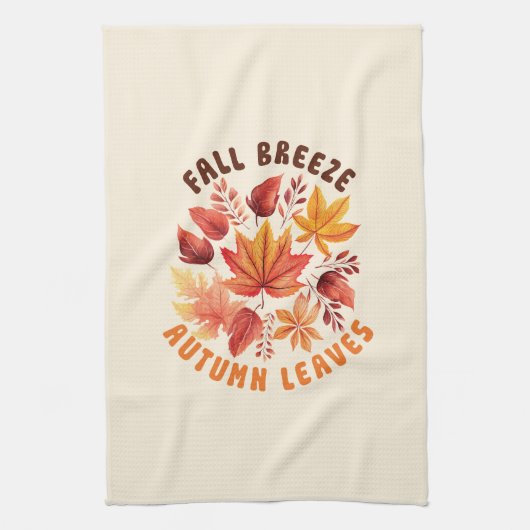 Herfst Breeze, Autumn Leaves – grillige Herfst geb Theedoek (Verticaal)