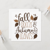 Herfst Breeze Autumn Leaves Kaart (Voorkant / Achterkant in situ)