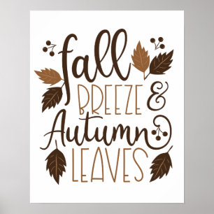 Herfst Breeze Autumn Leaves Poster