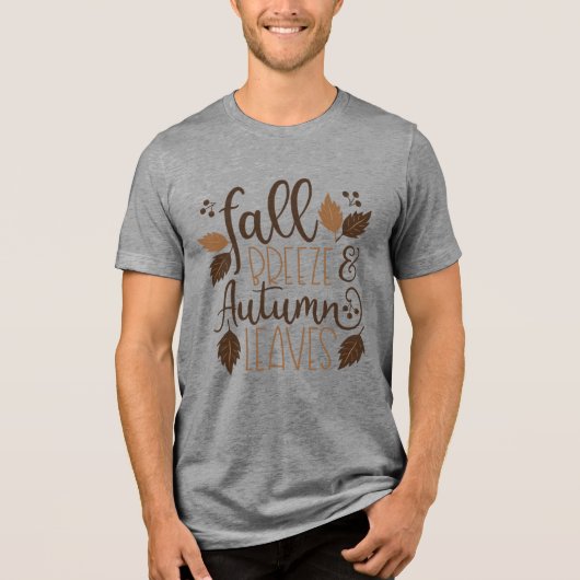 Herfst Breeze Autumn Leaves Tri-Blend Shirt (Voorkant)