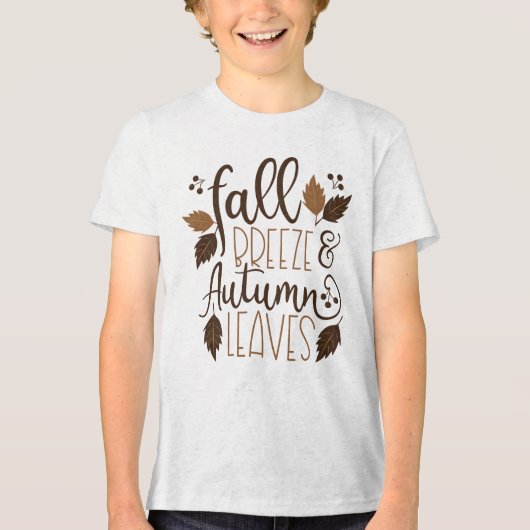 Herfst Breeze Autumn Leaves Tri-Blend Shirt (Voorkant)