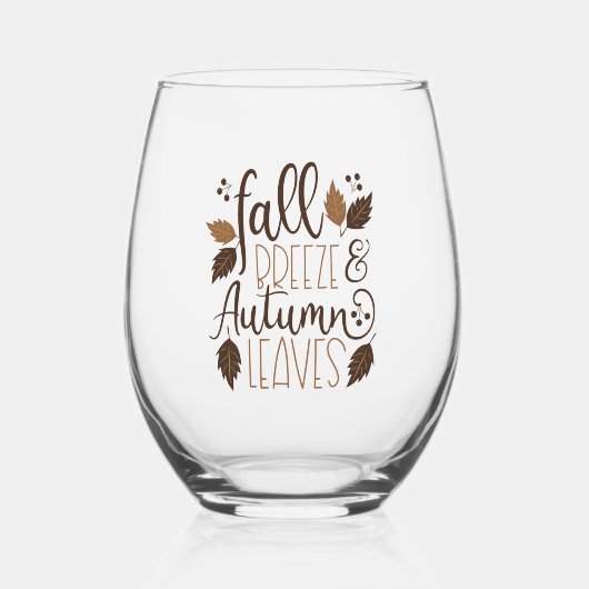 Herfst Breeze Autumn Leaves Wijnglas Zonder Voet (Voorkant)