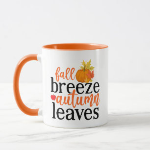 Herfst Breeze Autumn Leaves Wordart Mok