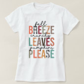 Herfst breeze cruchy bladeren pompoenen alstublief t-shirt (Design voorkant)