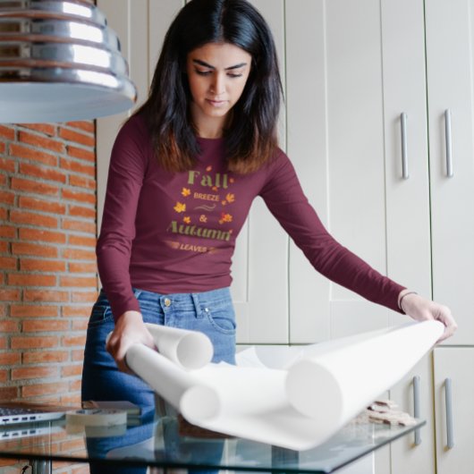 Herfst Breeze en herfstbladeren Design T-shirt