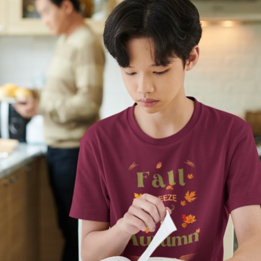 Herfst Breeze en herfstbladeren Design T-shirt