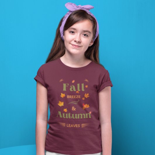 Herfst Breeze en herfstbladeren Design T-shirt