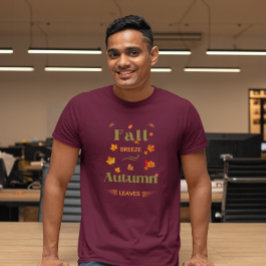 Herfst Breeze en herfstbladeren Design T-shirt