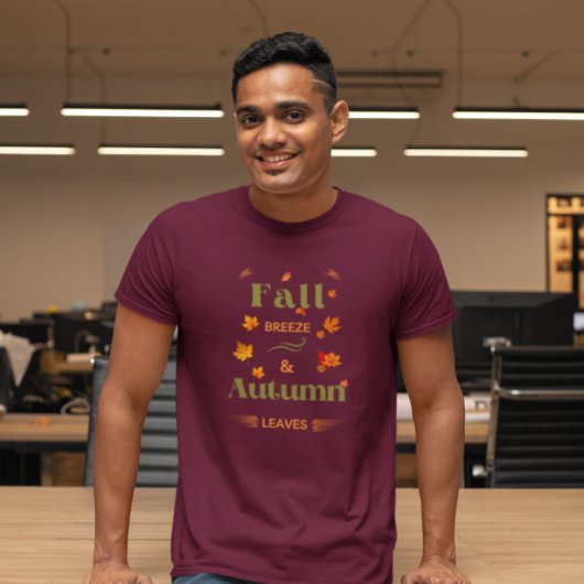 Herfst Breeze en herfstbladeren Design T-shirt