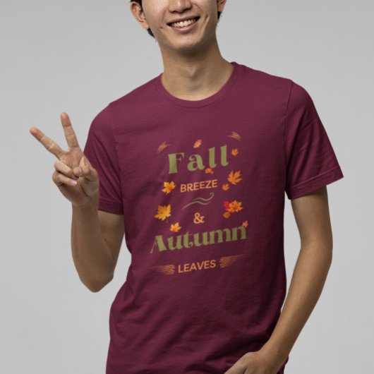 Herfst Breeze en herfstbladeren Design T-shirt