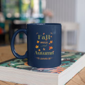 Herfst Breeze en herfstbladeren Design Tweekleurige Koffiemok