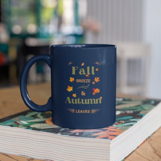 Herfst Breeze en herfstbladeren Design Tweekleurige Koffiemok