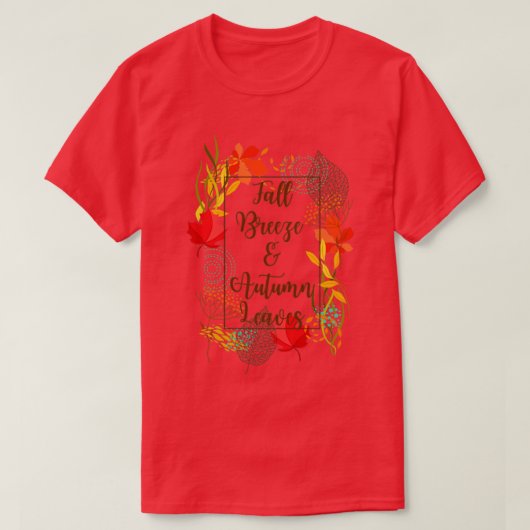 Herfst Breeze en herfstbladeren T-shirt (Design voorkant)