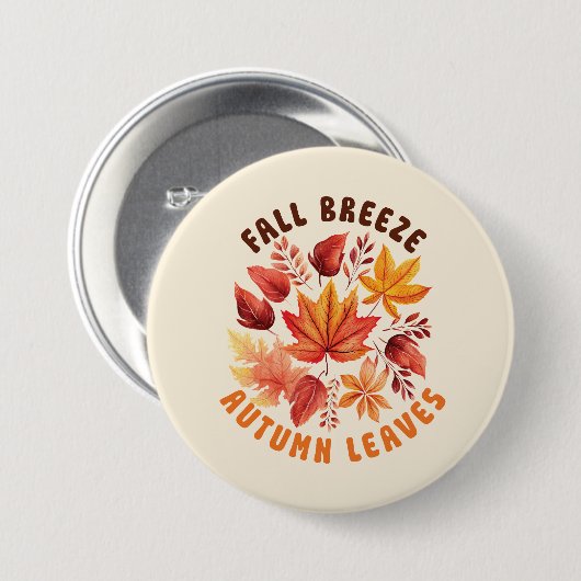 Herfst Breeze, herfstbladeren Ronde Button 7,6 Cm (Voorkant /achterkant)