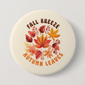 Herfst Breeze, herfstbladeren Ronde Button 7,6 Cm (Voorkant)