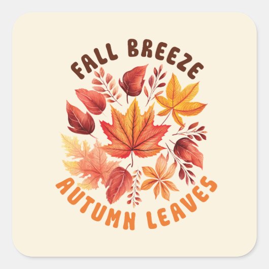 Herfst Breeze, herfstbladeren Vierkante Sticker (Voorkant)