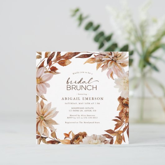 Herfst Bridal Brunch Kaart (Staand voorkant)