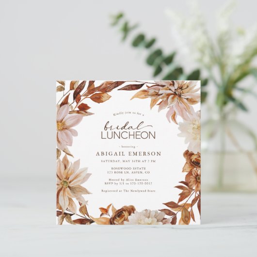 Herfst Bridal Luncheon Kaart (Staand voorkant)