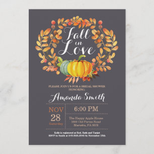 Herfst Bridal Shower Invitation Card Grey Kaart
