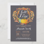 Herfst Bridal Shower Invitation Kaart Grey (Voorkant)