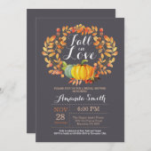 Herfst Bridal Shower Invitation Kaart Grey (Voorkant / Achterkant)